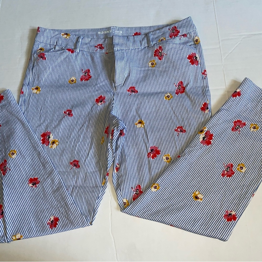 Old Navy Striped Floral Pants